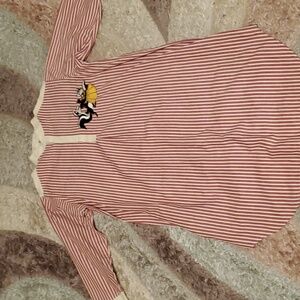 VTG Acme Clothing Womens red cream Striped  Pajamas medium